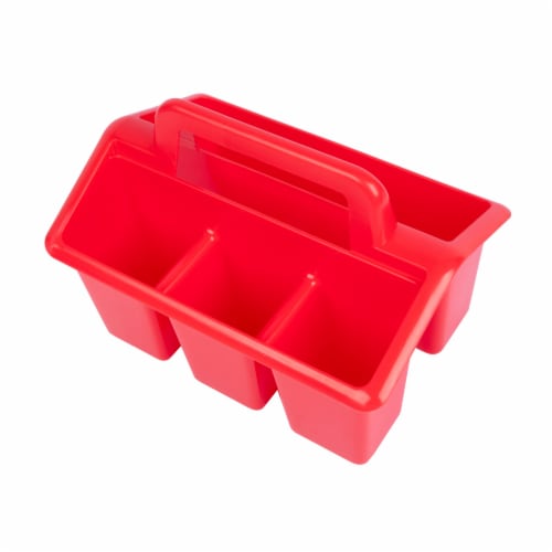 OfficeWorks 4-Compartment Caddy - Red Perspective: top