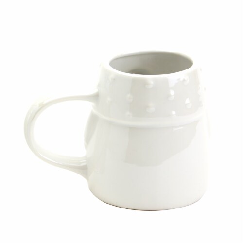 Holiday Home Two-Piece White Iridescent Gnome Mug Set Perspective: top