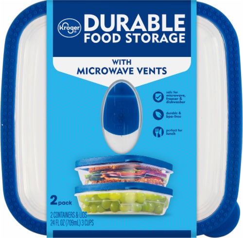 Kroger® BPA-Free Durable Plastic Food Storage Container With Lid - 2 pack Perspective: top