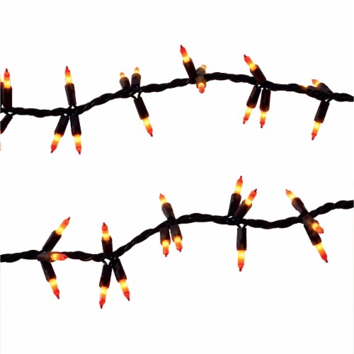 Holiday Home® 9' Orange Ceramic Halloween Garland Lights 150 ct Perspective: top