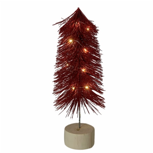 Holiday Home LED Bottle Brush Tree - Red Perspective: top
