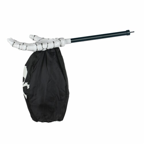 Holiday Home Halloween Black Loot Scoop Skull with Hand Treat Bag Perspective: top
