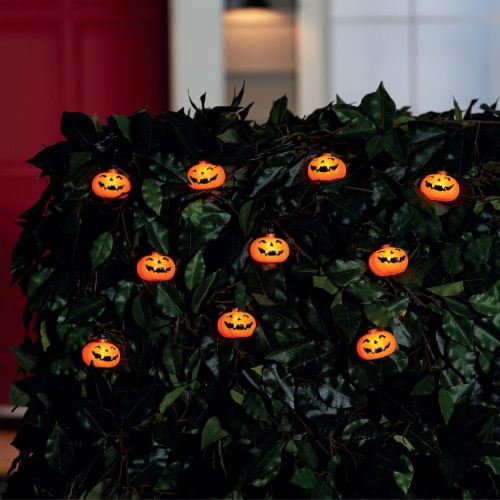 Holiday Home® 10 ct Incandescent Jack O' Latern Halloween Black Wire Lights Perspective: top