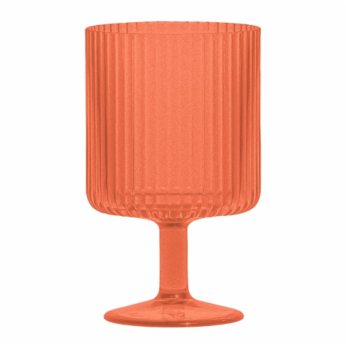 HD Designs Outdoors Poly Pro Ribbed Wine Goblet - Papaya Orange Perspective: top