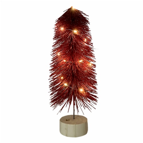 Holiday Home LED Bottle Brush Tree - Red Perspective: top