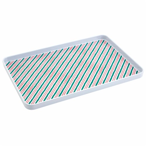 Two-Piece Melamine Holiday Tray Set Perspective: top