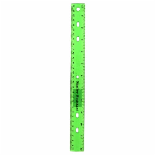 OfficeWorks Shatter Resistant Plastic Ruler Perspective: top