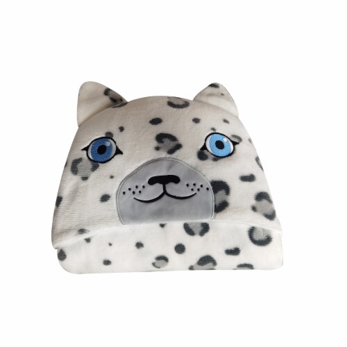 Holiday Home Hooded Throw - Snow Leopard Perspective: top