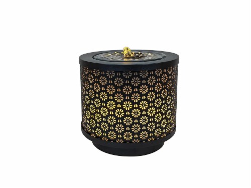HD Designs Outdoors Small Metal Sunburst Water Fountain - Black Perspective: top