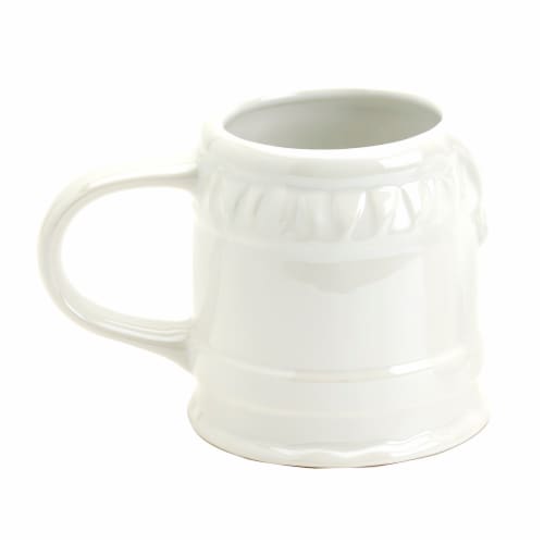 Holiday Home Two-Piece White Iridescent Santa Mug Set Perspective: top