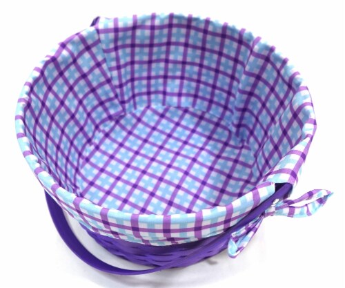 HH 10in Lined Bamboo Basket - Purple Perspective: top