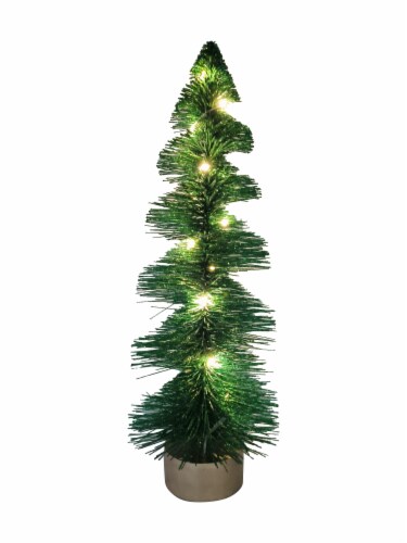 Holiday Home Bottle Brush with Light Christmas Décor - Green Perspective: top