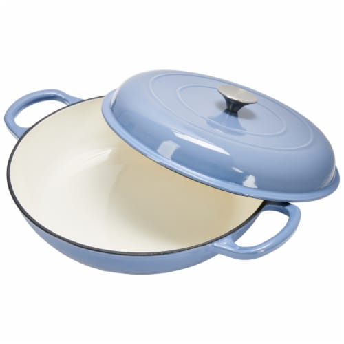 Dash of That® Braiser with Lid Enameled Cast Iron - Blue Perspective: top