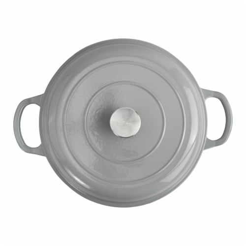 Dash of That® Braisier with Lid Enameled Cast Iron - Gray Perspective: top