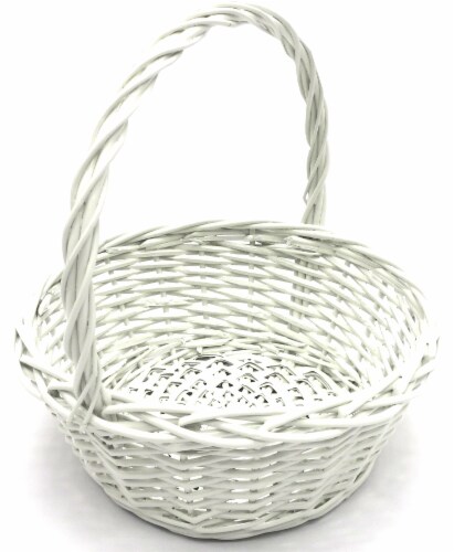 Holiday Home Easter Painted Split Willow Basket - White Perspective: top