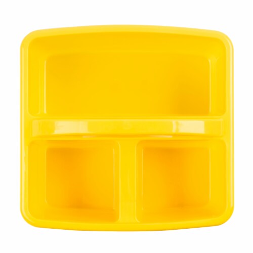 OfficeWorks Three Compartment Caddy - Yellow Perspective: top