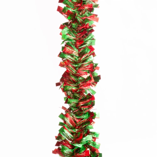 Holiday Home Tinsel Garland - Red/Green Perspective: top