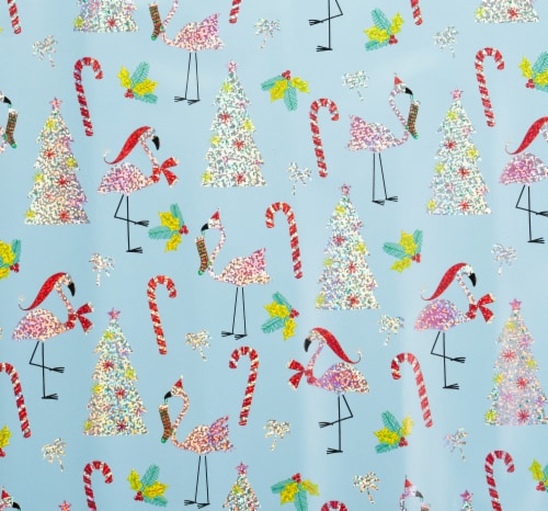 Holiday Home Flamingos Gift Wrap Perspective: top
