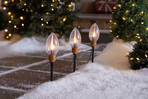Holiday Home Christmas Mini Mighty Light Driveway Markers - Clear Perspective: top