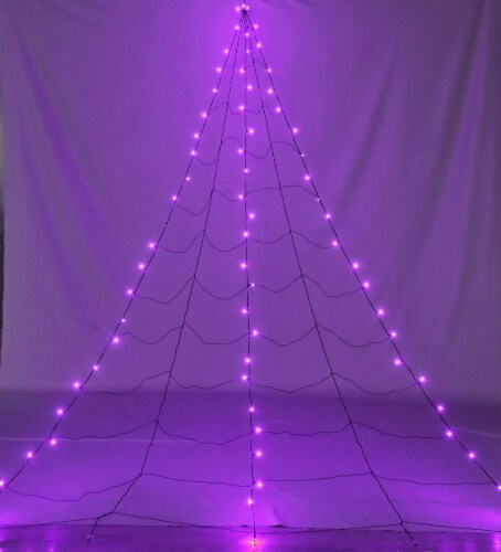 Holiday Home 75 ct Giant Purple Halloween Web Lights Perspective: top