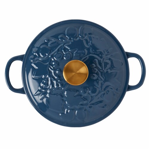 SDS for HD Designs 3.5 Quart Enameled Cast Iron Dutch Oven With Embossed Lid Perspective: top