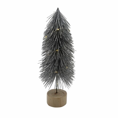 Holiday Home LED Bottle Brush Tree - Silver Perspective: top