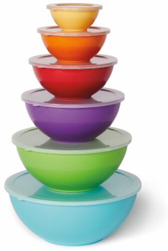 Sterilite 8-Piece Plastic Kitchen Bowl Mixing Set with Lids (12 Pack)