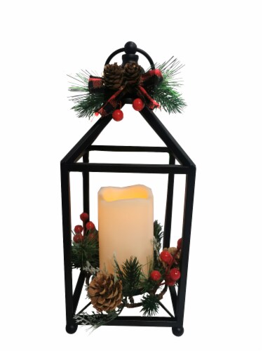 Holiday Home LED Black Lantern Christmas Décor Perspective: top