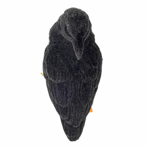 Holiday Home 3D Flocked Crow - Black Perspective: top