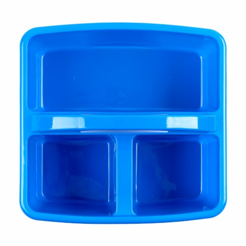 OfficeWorks 3 Compartment Caddy - Blue Perspective: top
