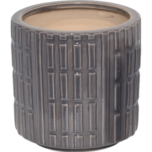HD Designs Outdoors Indoor Ceramic Large Planter -  Ultimate Gray Perspective: top