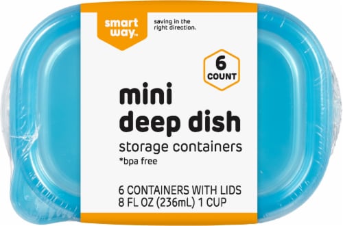 Smart Way™ BPA-Free Plastic Mini Deep Dish Food Storage Container - 6 ct Perspective: top