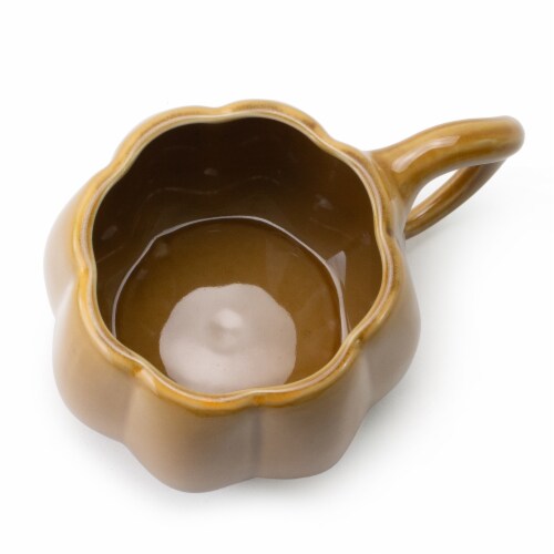 Holiday Home Pumpkin Mug Honey Yellow Perspective: top