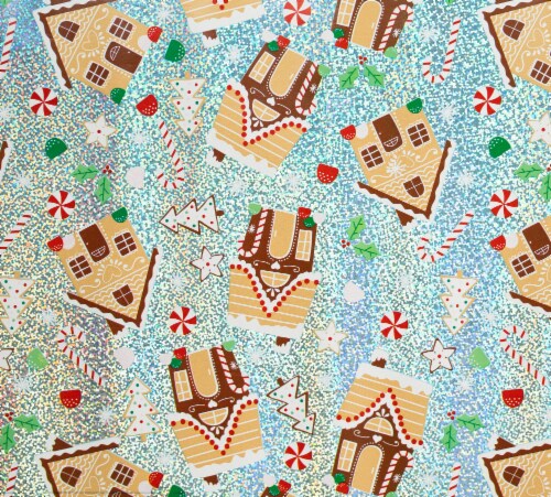 Holiday Home 40 Inch Gingerbread Delight Gift Wrap Perspective: top