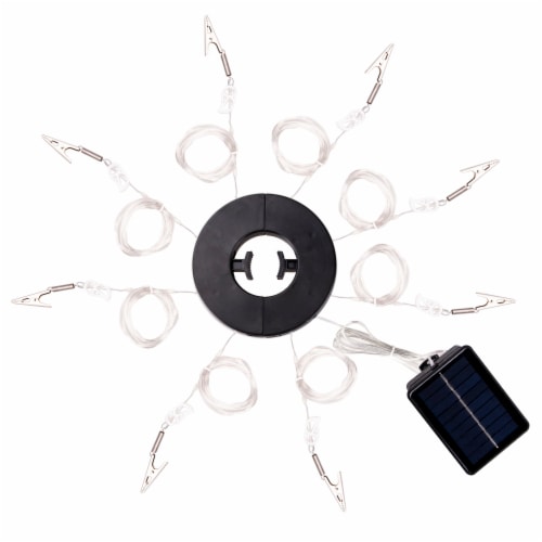 HD Designs Outdoors Solar Micro LED Umbrella Lights - Warm White Perspective: top