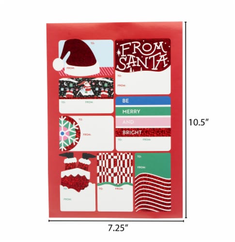 Holiday Home® Specialty Stuffed Santa Gift Tags Perspective: top
