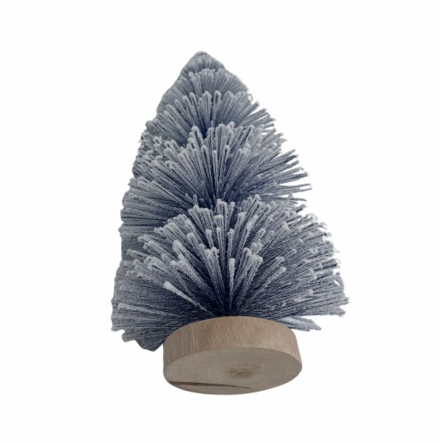 Holiday Home Spiral Flocked Bottle Brush Tree - Blue Perspective: top