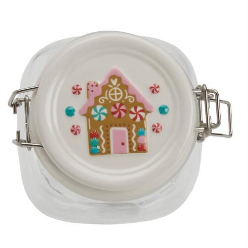 Holiday Home Christmas Candy Canes Clamp Jar Perspective: top
