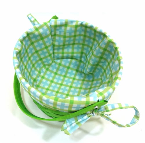 HH 7in Lined Bamboo Basket - Green Perspective: top