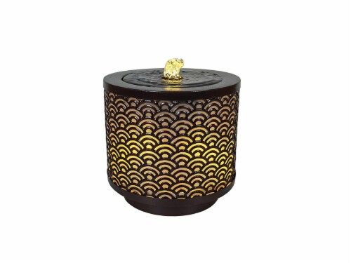 HD Designs Outdoors Metal Wave Water Fountain with LED Lights Perspective: top