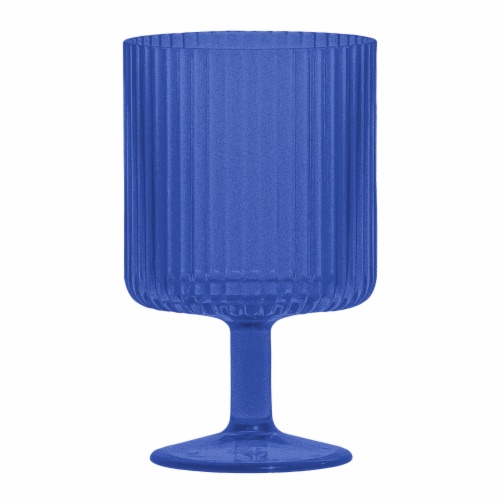 HD Designs Outdoors Poly Pro Ribbed Wine Goblet - Royal Blue Perspective: top