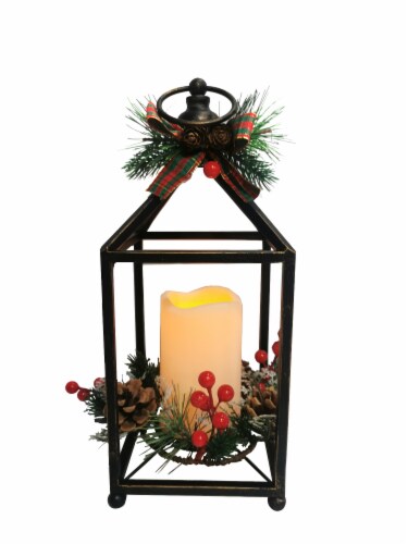 Holiday Home LED Bronze Lantern Christmas Décor Perspective: top