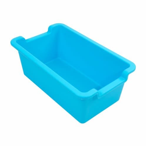 Office Works Plastic Storage Bin - Light Blue Perspective: top