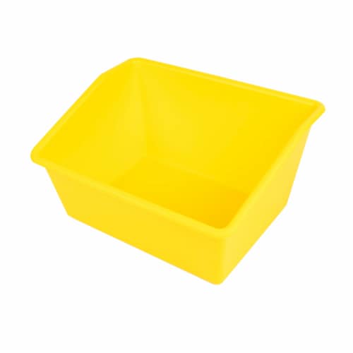 Office Works Plastic Book Bin - Yellow Perspective: top