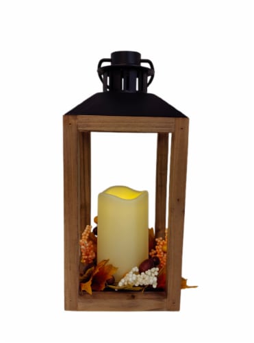 Holiday Home LED Lantern With Floral Trim Perspective: top