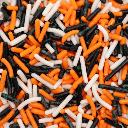 Holiday Home® Halloween Jimmies Sprinkles - Orange Black & White Perspective: top