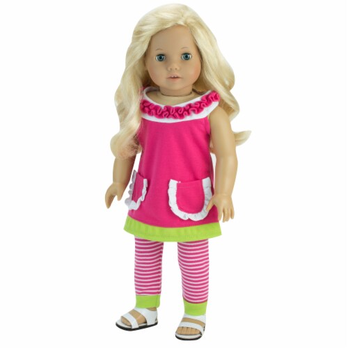 Sophia's Faux Leather Strap Sandals for 18  Dolls, White Perspective: top