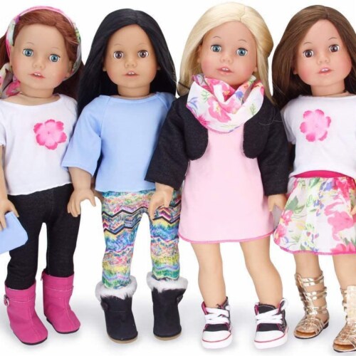 Sophia's 9 Piece Spring Wardrobe Mix and Match Set for 18  Dolls Perspective: top