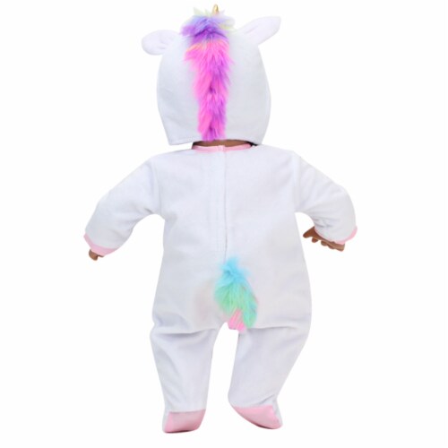 White unicorn onesie sale with rainbow hair