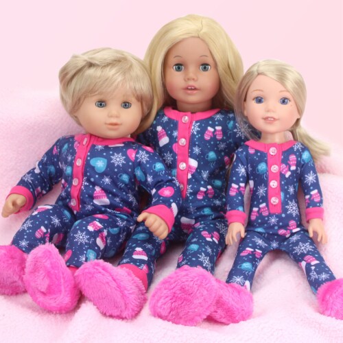 Sophia's - 15  Doll - Onsie Pajama w/Slippers - Blue Perspective: top